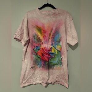 3 for $10 Carol Cavalaris Pink Tie Dye Rainbow Healing Rose Butterfly Medium Tee